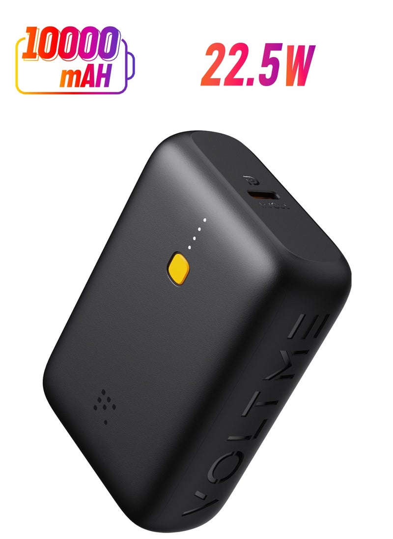 VOLTME - 10000 mAh 10000mAh Fast Charging Power Bank, PD 22.5W Portable Charger with PD 3.0 USB-C Input & Output, Ultra-Compact Type-C Rapid Charging Battery Pack, Compatible with iPhone 16 Pro Max/16 Pro/16 Plus/15/14/13/12, Samsung Galaxy S24/S23/S22, iPad Pro, AirPods & More, High-Speed Portable Powerbank (Black) - Image 1