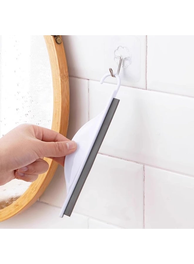 2PCS Shower Glass Cleaner Squeegee with Hanging Hook Mini Silicone Squeegee Kitchen Squeegee for Tile Walls, Mirrors, Kitchen Sink  - Image 1