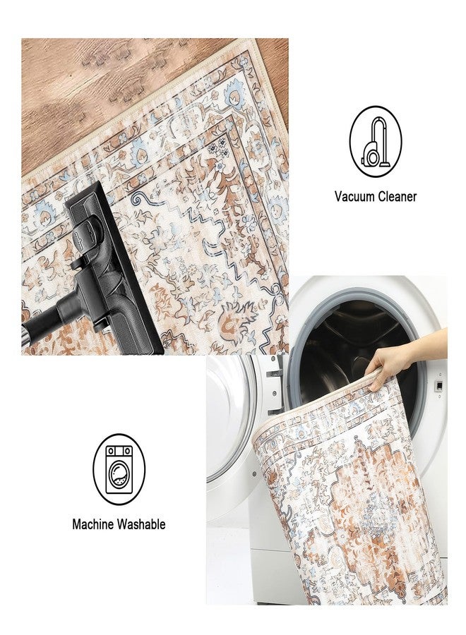 Ileading Boho Kitchen Rugs Sets 3 Piece with Runner Kitchen Floor Mat Carpet Farmhouse Kitchen Rugs and Mats Non Skid Washable Runner Rug for Kitchen Floor Office Sink Laundry, Light Brown - Image 5