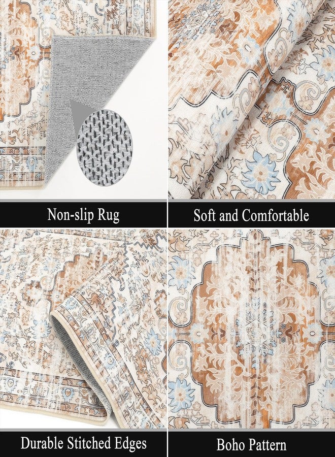 Ileading Boho Kitchen Rugs Sets 3 Piece with Runner Kitchen Floor Mat Carpet Farmhouse Kitchen Rugs and Mats Non Skid Washable Runner Rug for Kitchen Floor Office Sink Laundry, Light Brown - Image 4