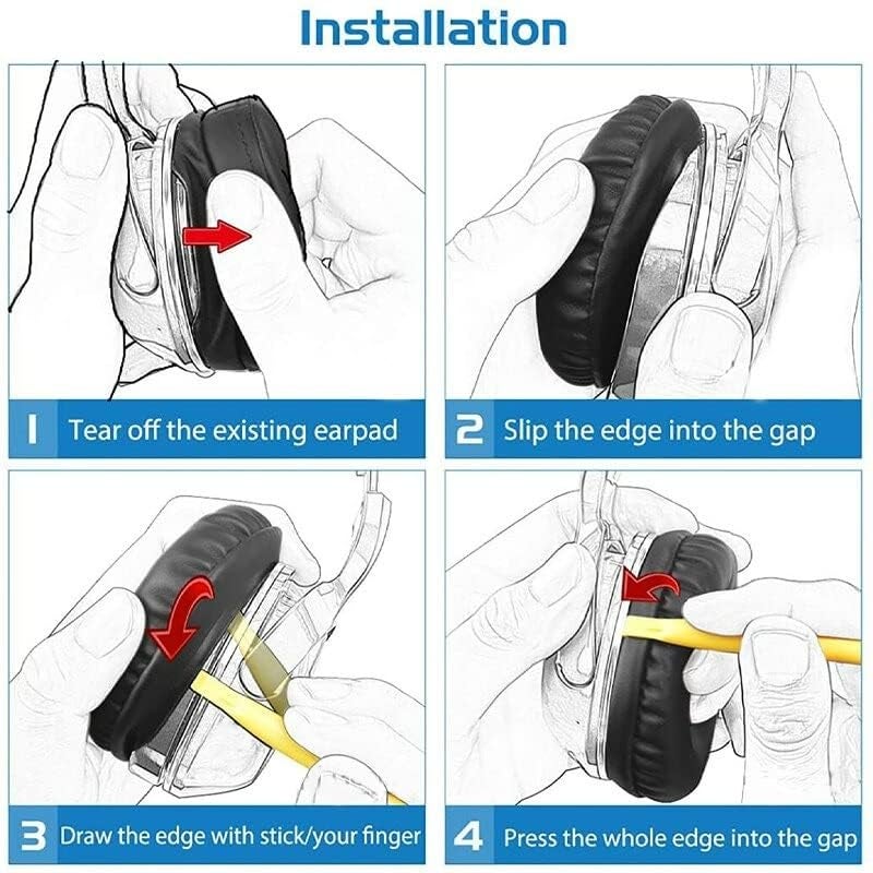 Street27® Replacement Earpad Cushions Compatible with Boat Rockerz 550, Boat Immortal IM 700/IM1000D/IM 1300 Headphones, Earpads with Softer Protein Leather, High-Density Memory Foam Ear Pads - Image 4