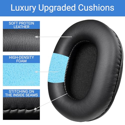 Street27® Replacement Earpad Cushions Compatible with Boat Rockerz 550, Boat Immortal IM 700/IM1000D/IM 1300 Headphones, Earpads with Softer Protein Leather, High-Density Memory Foam Ear Pads - Image 2