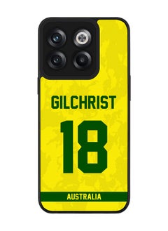Rugged Black Edge Case for OnePlus Ace Pro, Slim fit Soft Case Flexible Rubber Edges Thin Cover - Player Name - Adam Gilchrist, Jersey Number- 18