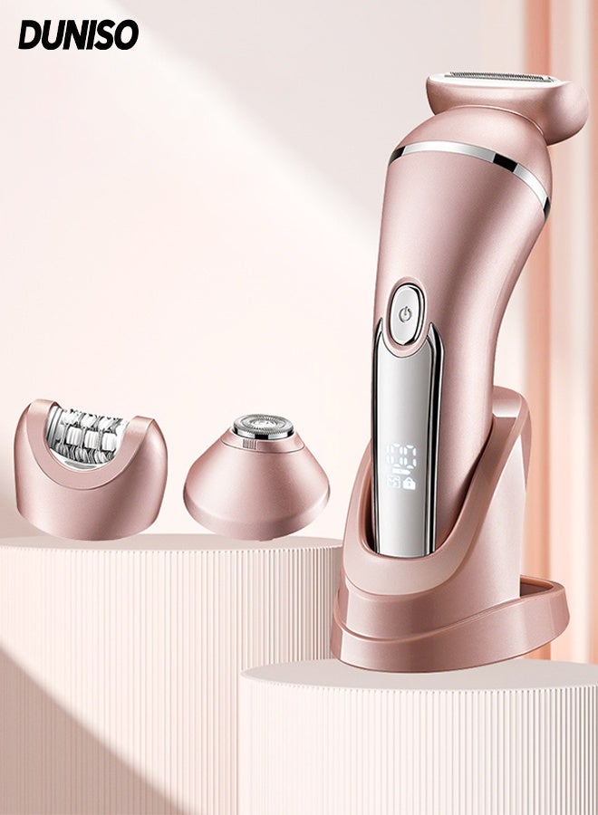 DUNISO Electric Razors for Women，3 in 1 Electric Hair Remover，USB Rechargable Female Epilator，Waterproof and Easy to Clean，for Arms, Legs, Underarms, Bikini Area, and Face - Image 1