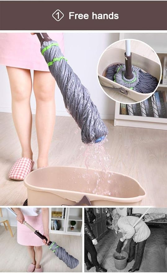 Suicune Self Wringing Squeeze Twist Mop Microfiber Floor Cleaning Dust Mop with Extendable Stainless Steel Handle Reusable Household Cleaning Supplies for Home Cleaning - Image 5