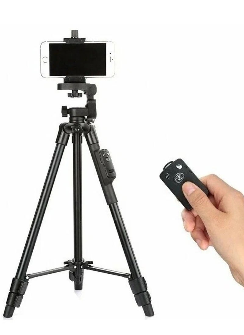 Yunteng Yunteng VCT-5208 Professional Camera Tripod with Fluid Pan Head and Quick Release Plate, Lightweight Aluminum Alloy, Adjustable Height, Foldable Design  - Image 1