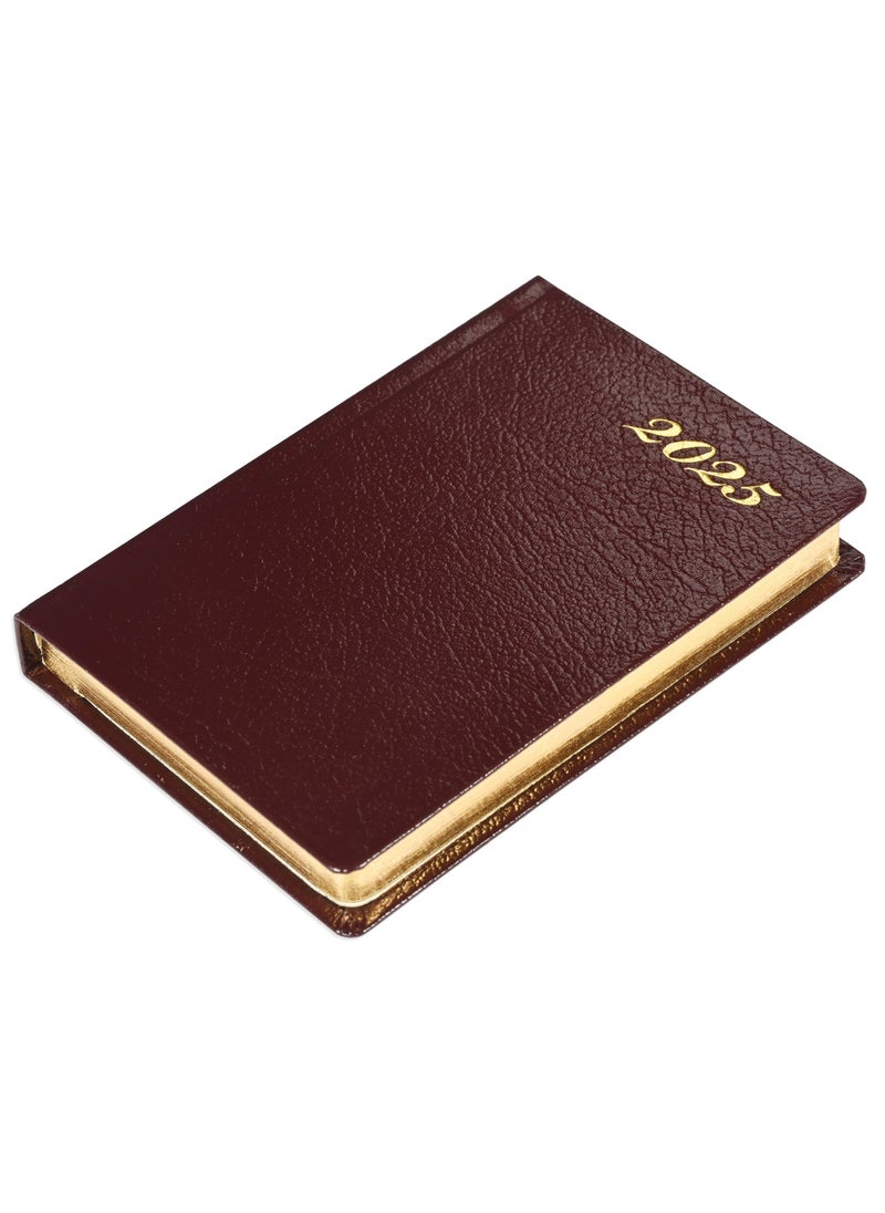 FIS FIS Golden Bonded Leather Pocket Diary 2025 (English) Burugundy - FSDI10EGB25BU  - Image 1