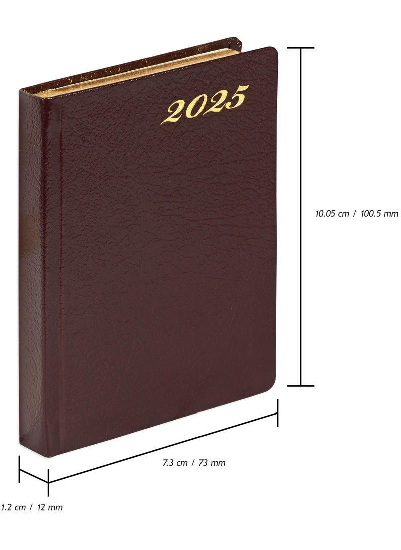 FIS FIS Golden Bonded Leather Pocket Diary 2025 (English) Burugundy - FSDI10EGB25BU  - Image 4