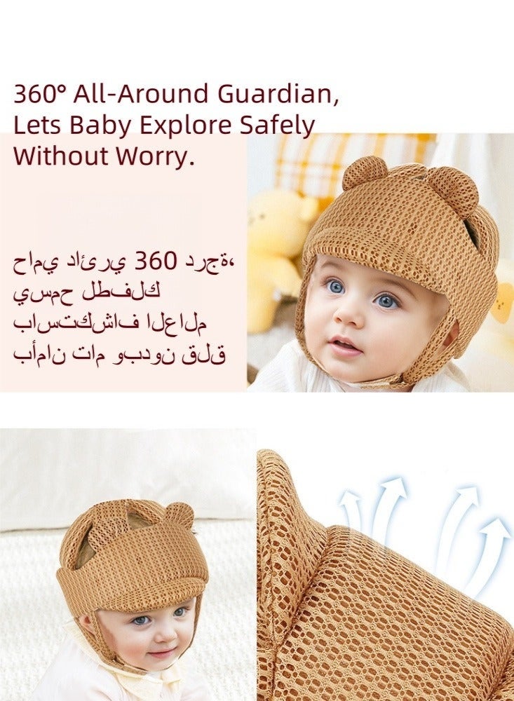 Al LIFE Baby Head Protector Safety Helmet for Infants & Toddlers – Breathable Soft Cushion Hat with Adjustable Straps, Anti-Fall Head Protection for Crawling & Walking – Cute Bear Design - Image 3