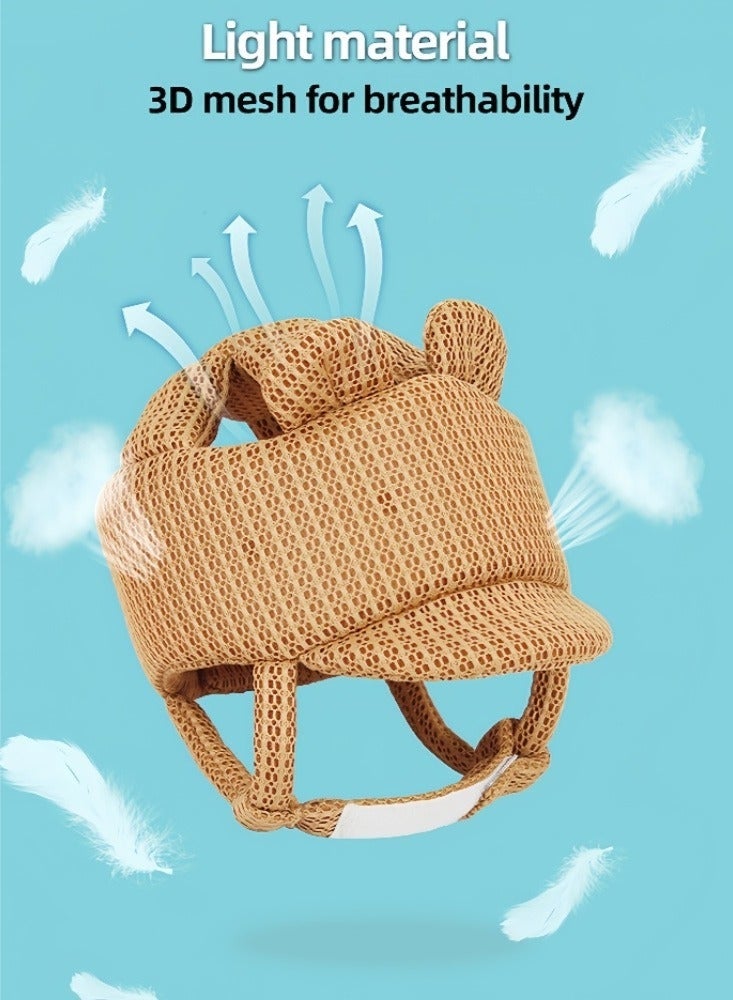 Al LIFE Baby Head Protector Safety Helmet for Infants & Toddlers – Breathable Soft Cushion Hat with Adjustable Straps, Anti-Fall Head Protection for Crawling & Walking – Cute Bear Design - Image 4