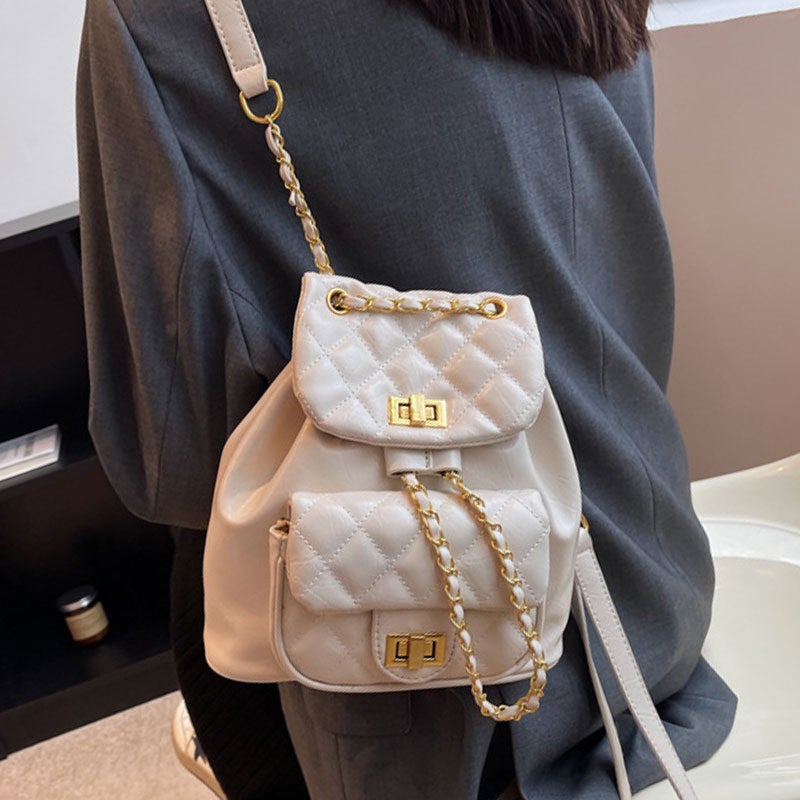 Chanel Style Rhombus Bag For Women 2022 Autumn Large Capacity Niche Design Chain Backpack For Women Ins All-Matching - Image 1