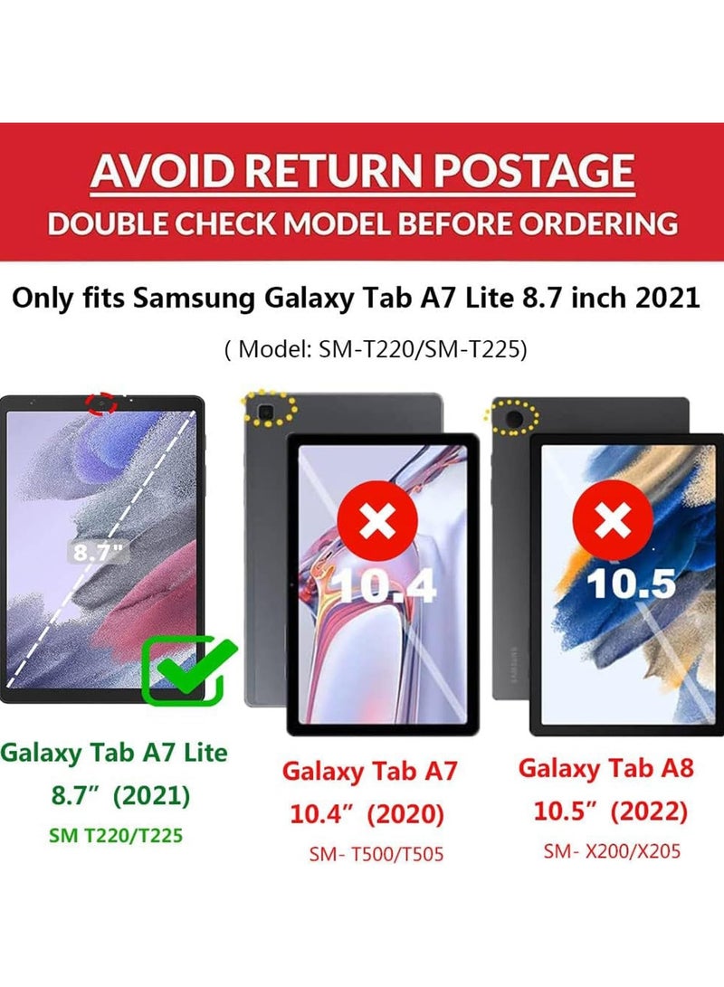 Case for Samsung Galaxy Tab A7 Lite 8.7 Inch 2021 Tablet (SM-T220 / SM-T225), Light Weight Shockproof Case with Handle Kickstand Protective Case for Tab A7 Lite 8.7 (Blue) - Image 2