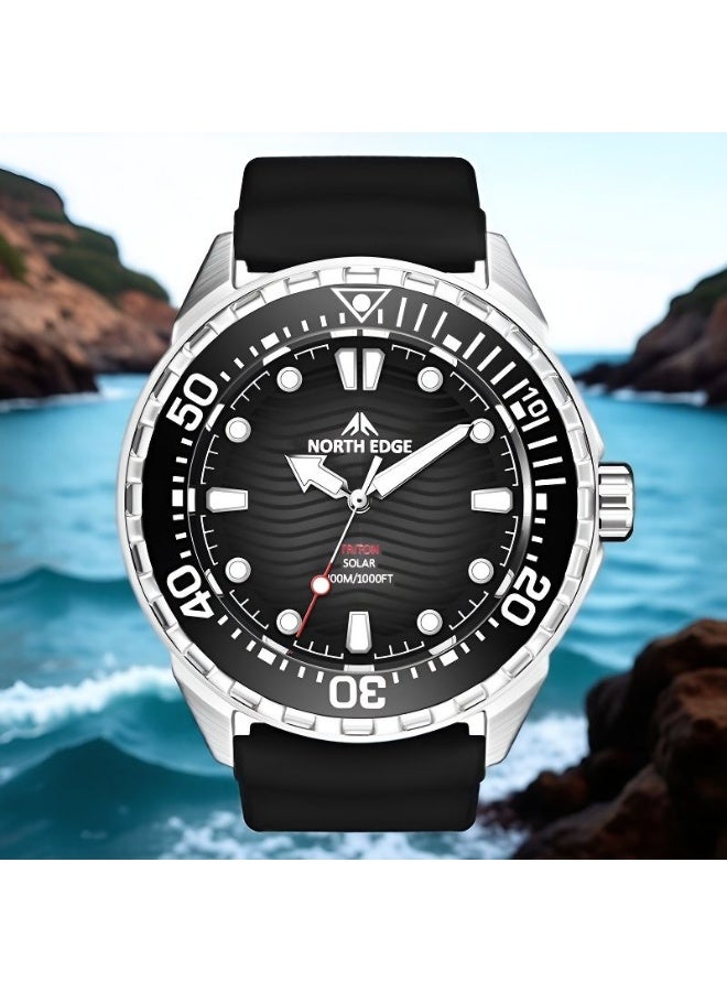 NORTH EDGE Kinetic-powered watch with 316 stainless steel case, water-resistant up to 300 meters, for men with extremely long battery life. - Image 1