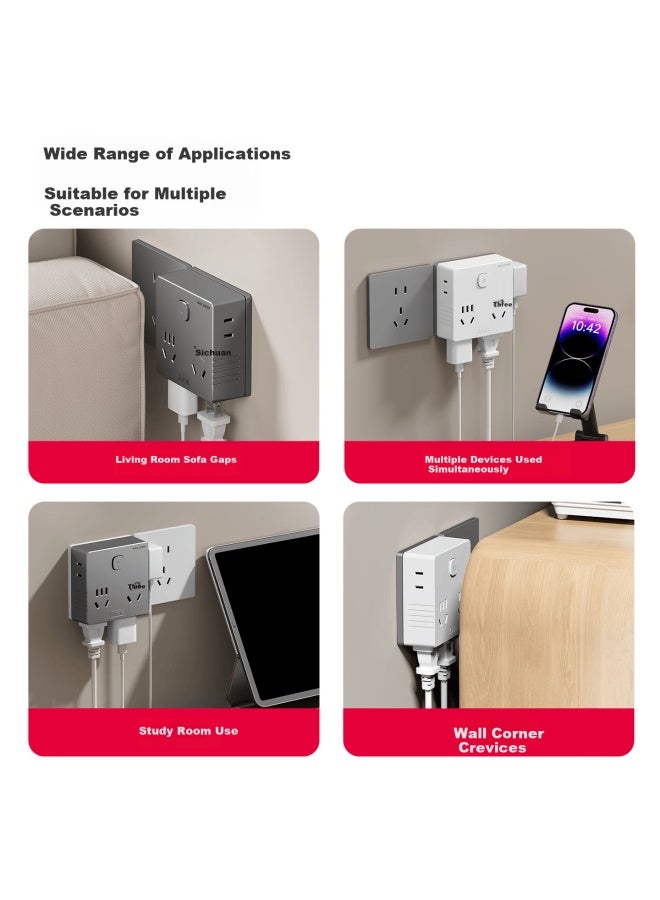 Chigo 86 Type One-to-multiple Expansion Adapter Plug Socket Power Converter Wall Socket Expander One-to-six With Master Switch Wireless 6-port - Image 3