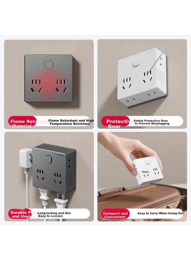 Chigo 86 Type One-to-multiple Expansion Adapter Plug Socket Power Converter Wall Socket Expander One-to-six With Master Switch Wireless 6-port - Image 2