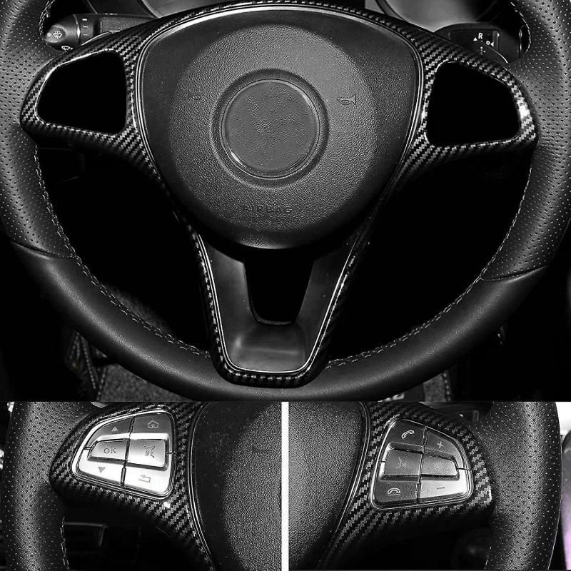 Carbon Fiber Steering Wheel Cover: 2014-2017 C E GLC Models, Premium ABS Coating for All Weather Durability - Easy Peel And Stick Installation, Customized Luxury Look for Car Enthusiasts - Image 3