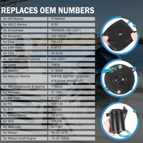 Bonbo محرك رفع وتعديل خارجي 12 فولت لمرسيدس مارين جميع الطرازات 135-225 حصان بديل لـ 828708، 828708T، 878265A1، 878265A4، 8M0031551، 828708، 49-6250 - Image 5