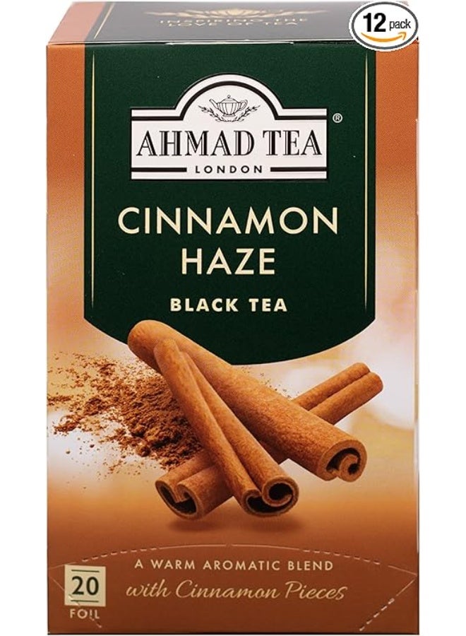 Ahmad Tea Cinnamon Haze Flavoured Black Tea With Cinnamon Pieces, 20 Foil Tea Bags
