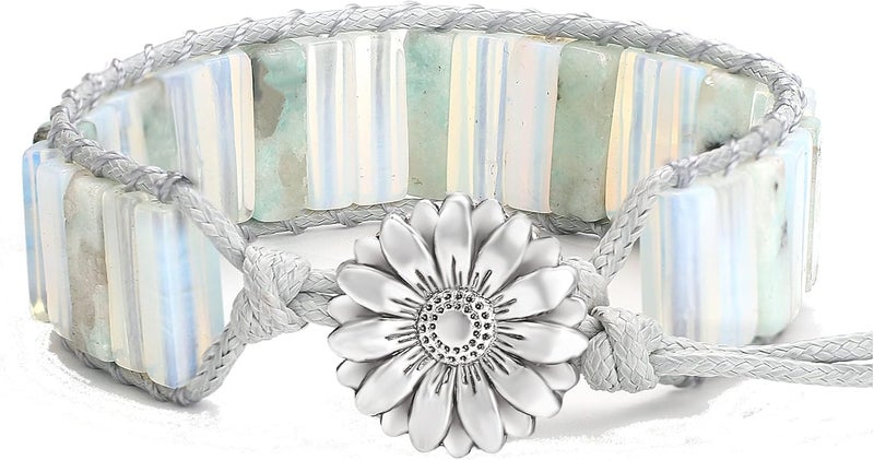 sedmart 7 Chakra Bracelets for Women with Real Stones Leather Wrap Healing Bead Bracelet Women Men Boho Friendship Jewelry - Image 1