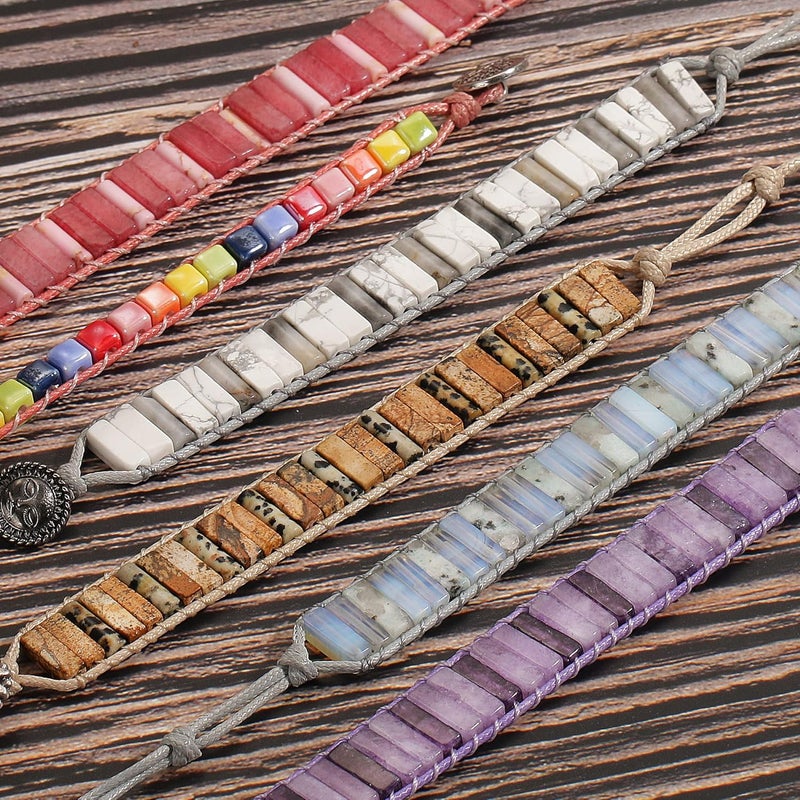 sedmart 7 Chakra Bracelets for Women with Real Stones Leather Wrap Healing Bead Bracelet Women Men Boho Friendship Jewelry - Image 5