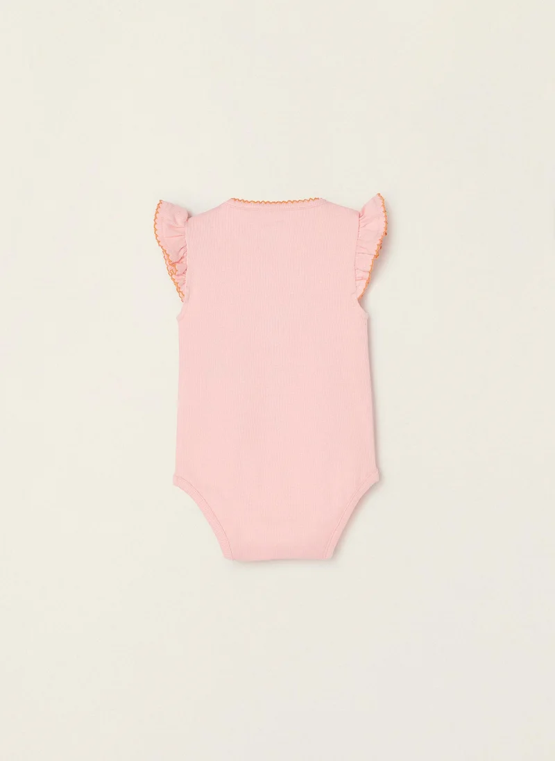 زيبي Cotton Ribbed Bodysuit for Newborn Baby Girls 'Pineapple'