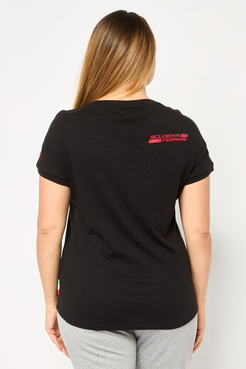 Puma x Scuderia Ferrari Women Sportswear Fit Short Sleeve Outdoor T-Shirt, Black - Image 4
