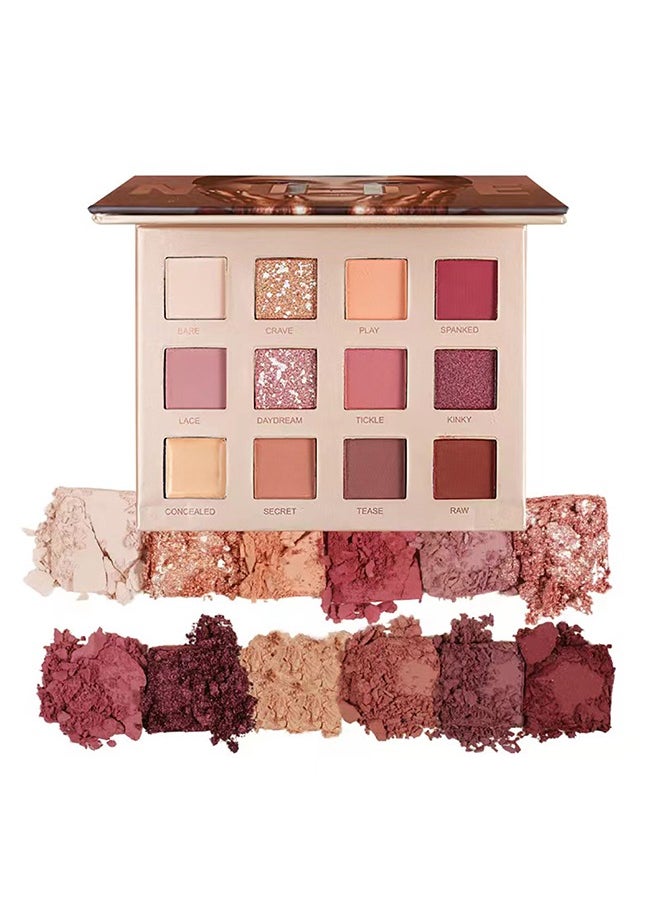 12 Colors Matte Shimmer Glitter Multi-Reflective Shades Ultra Pigmented Makeup Eye Shadow Powder Waterproof Eye Shadow Palette
