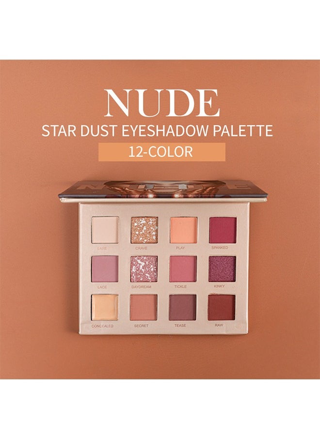 12 Colors Matte Shimmer Glitter Multi-Reflective Shades Ultra Pigmented Makeup Eye Shadow Powder Waterproof Eye Shadow Palette