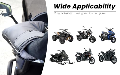 Sparkmods Motorcycle Handlebar Muffs Gloves Riding Cycling Mittens for Scooter E-Bike Snowmobile ATV Cold Weather Waterproof Windproof Thermal Gloves with Reflective Strip (X-Large) - Image 4