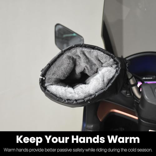 Sparkmods Motorcycle Handlebar Muffs Gloves Riding Cycling Mittens for Scooter E-Bike Snowmobile ATV Cold Weather Waterproof Windproof Thermal Gloves with Reflective Strip (X-Large) - Image 3