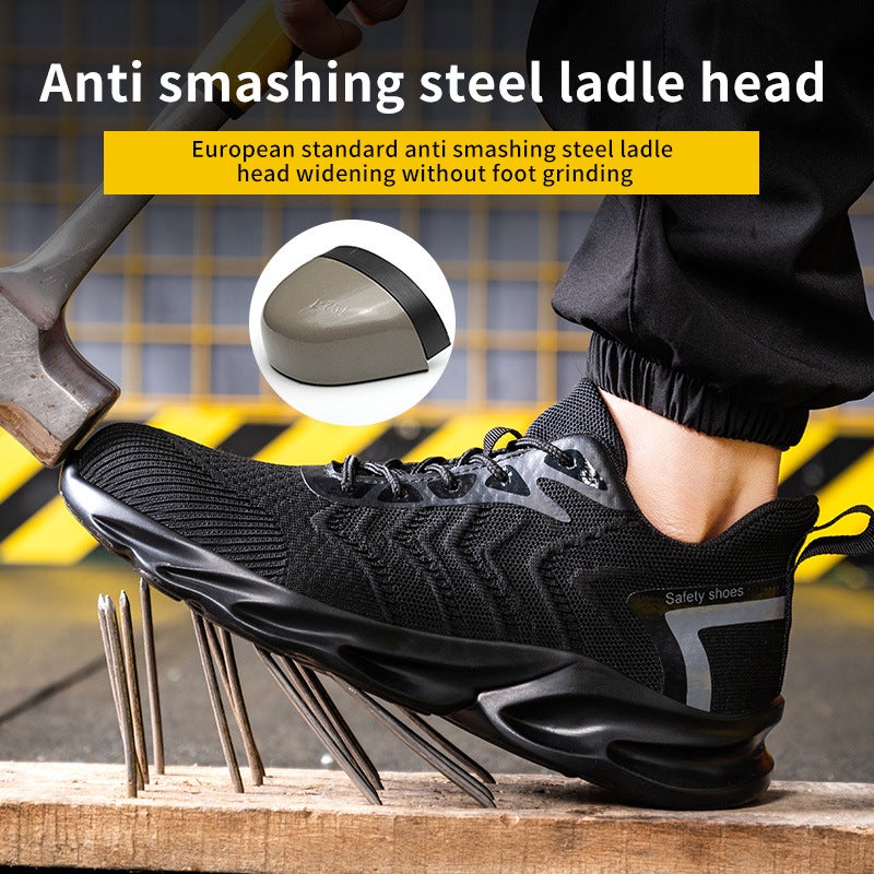 Four Seasons Labor Protection Shoes Wear-Resistant Anti-Smashing Anti-Stab Steel Toe Protection Toe Safety Breathable Comfortable Work Shoes - Image 3