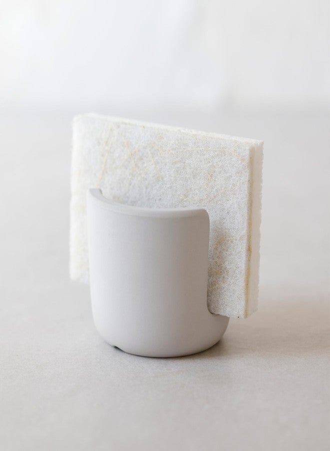 Selegna Diatomite Sponge Holder - Quick Dry Kitchen Sink Organizer - Fast Absorbing Stone Drying Caddy -Dish Sponge Holder for Kitchen Sink, Diatomaceous Earth Sponge Holder (Light Grey, Small) - Image 1