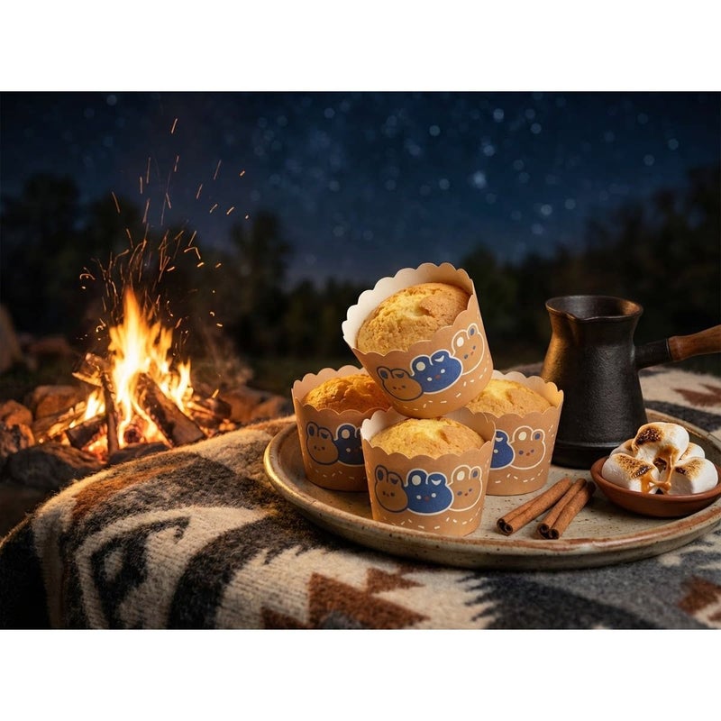 50 Trays White Cupcake Molds Round Star Decorating Boxes For Holiday Baking Easter Ramadan Mother Day - Image 3