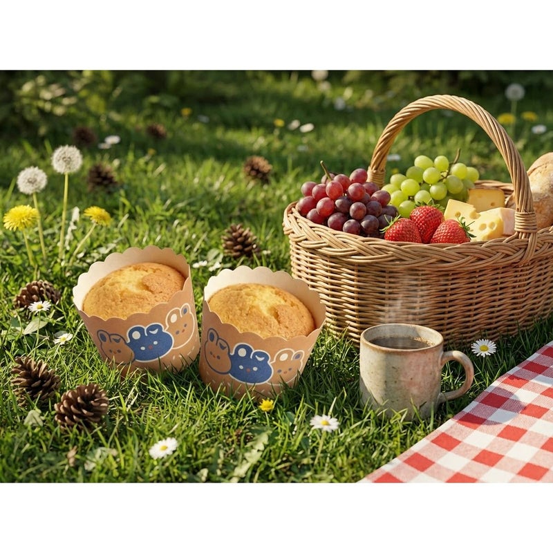 50 Trays White Cupcake Molds Round Star Decorating Boxes For Holiday Baking Easter Ramadan Mother Day - Image 1