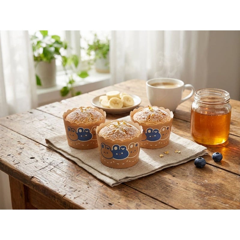 50 Trays White Cupcake Molds Round Star Decorating Boxes For Holiday Baking Easter Ramadan Mother Day - Image 5