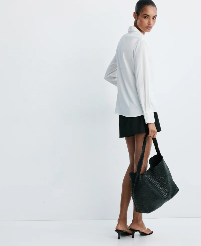 مانجو Fluid Blouse With Concealed Buttons