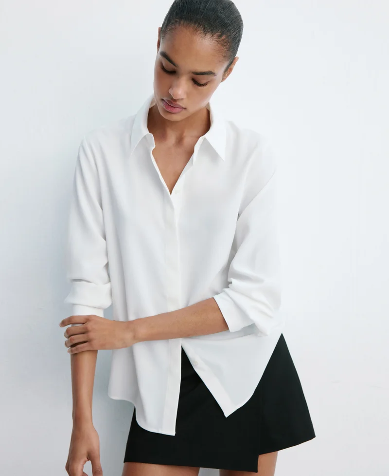 مانجو Fluid Blouse With Concealed Buttons