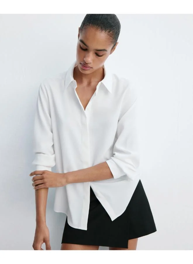 مانجو Fluid Blouse With Concealed Buttons