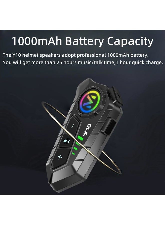 ELIKIDSTO Motorcycle Helmet Bluetooth Headset Speakers with HiFi Sound,Noise Cancellation,1000mAh Battery,25 Hours Use,Boom Mircrophone,Easy to Install Use with Golves,IPX6 Waterproof,Voice Assistant - Image 3