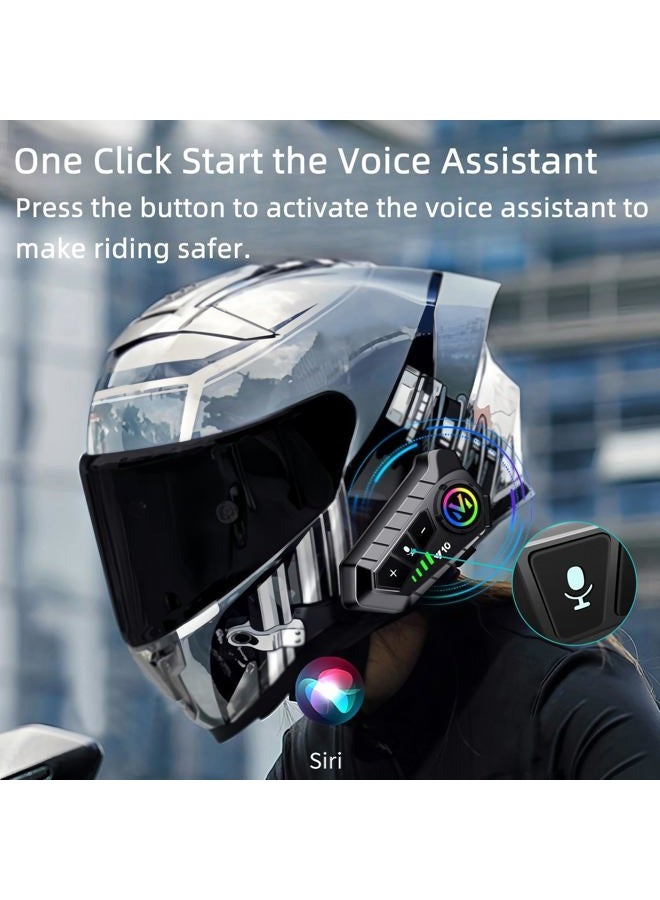 ELIKIDSTO Motorcycle Helmet Bluetooth Headset Speakers with HiFi Sound,Noise Cancellation,1000mAh Battery,25 Hours Use,Boom Mircrophone,Easy to Install Use with Golves,IPX6 Waterproof,Voice Assistant - Image 4