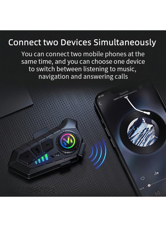 ELIKIDSTO Motorcycle Helmet Bluetooth Headset Speakers with HiFi Sound,Noise Cancellation,1000mAh Battery,25 Hours Use,Boom Mircrophone,Easy to Install Use with Golves,IPX6 Waterproof,Voice Assistant - Image 5