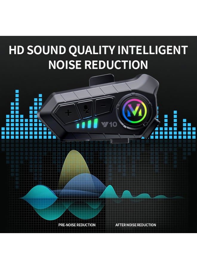 ELIKIDSTO Motorcycle Helmet Bluetooth Headset Speakers with HiFi Sound,Noise Cancellation,1000mAh Battery,25 Hours Use,Boom Mircrophone,Easy to Install Use with Golves,IPX6 Waterproof,Voice Assistant - Image 2