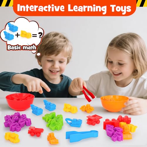 FQKIOMY Counting Transportation Color Sorting Toys for ToddlersMontessori STEM Sensory Preschool Toddler Educational Activities Learning Fine Motor Sorting Matching Games for Kids Boys Girls Ages 3 - Image 5