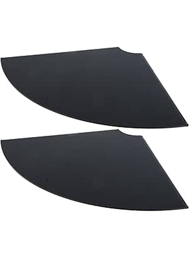 أرفف الزاوية العائمة الأكريليكية السوداء حامل التخزين المثبت على الحائط 2 قطعة - Image 1