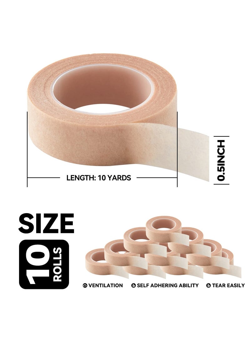 Generic 10 Rolls Flexible Skin Tape Breathable Nose Tape，Micropore Tape, Paper tape medical, Self Adhesive First Aid Bandages for Wound Injuries Swelling (0.5 in x 10 Yd)  - Image 3