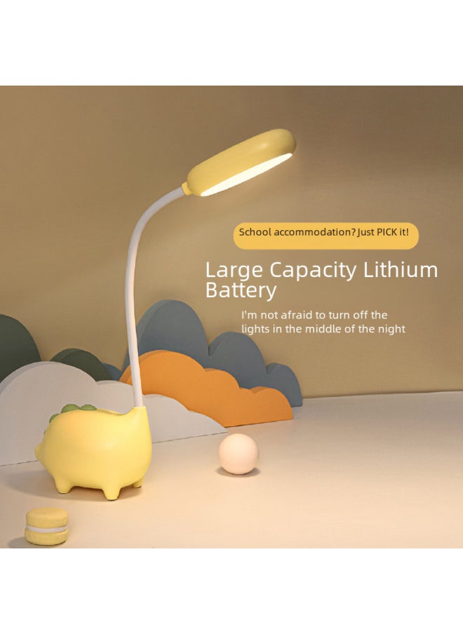 Generic - Dinosaur Led Desk Lamp Eye Protection For Reading Studying Usb Rechargeable Small Night Light For Students-Light Source Power:3W-Light Color:Green - Image 1