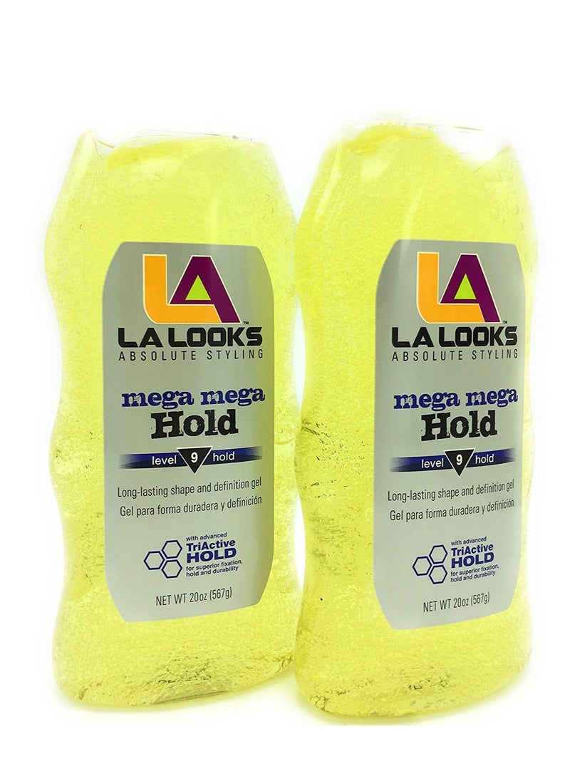 la looks La Looks Gel #9 Mega Mega 20 Ounce (Yellow) (591ml) (2 Pack) 