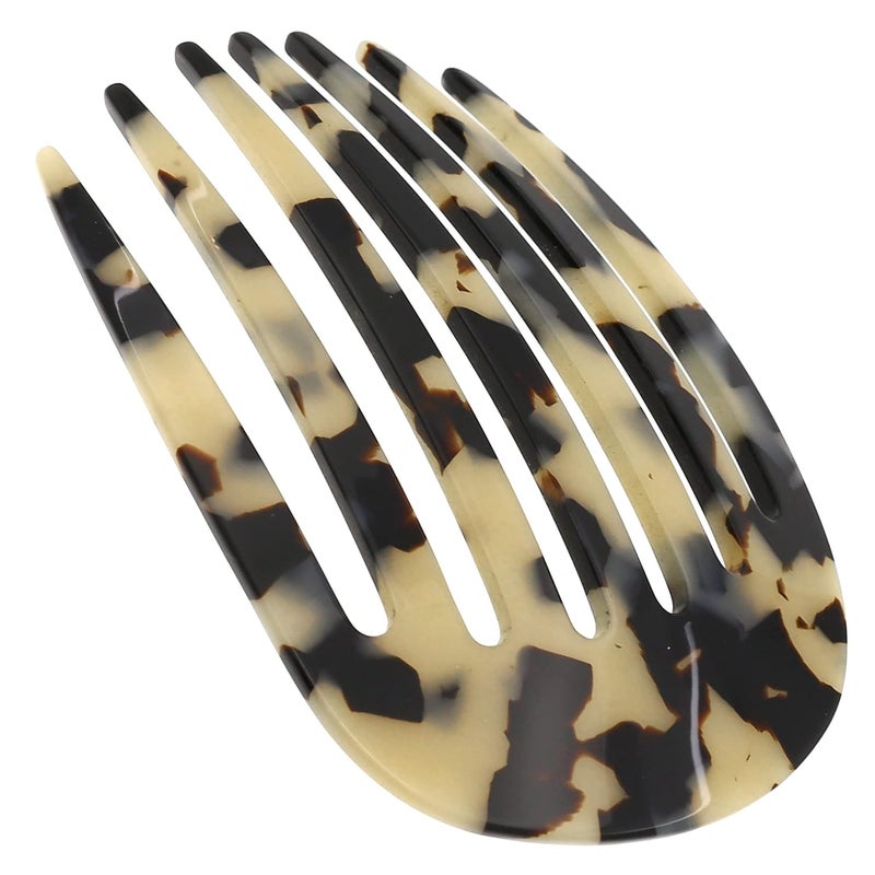 Camila Paris CP3396 French Hair Side Comb Rounded White Tokyo Handmade French Twist Hair Combs Strong Hold Hair Clips for Women Bun Chignon No Slip Styling Girls Hair Accessories Made in France