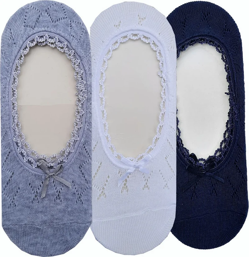 هيبسين راكيب Rival to All 3-Piece Women's Ballerina Socks Colorful Cotton Air-conditioned Bowtie Economical