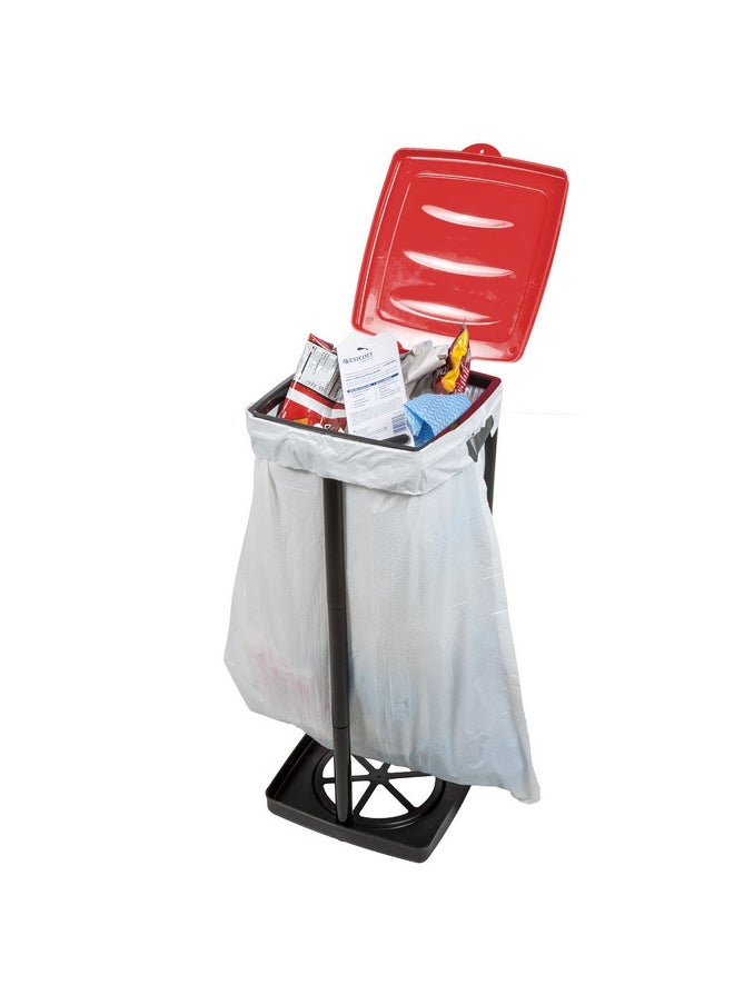 Wakeman Wakeman Portable Trash Bag Holder - Collapsible Trashcan for Garbage - Indoor/Outdoor Use Ideal for Camping, Recycling, and More Outdoors (Red)  - Image 5